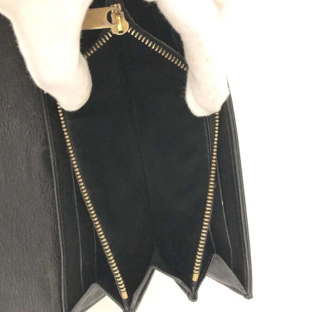 979236BX (L3) Authentic Louis Vuitton Wallet Long Black Monogram Mahina Luxury V - Picture 7 of 9